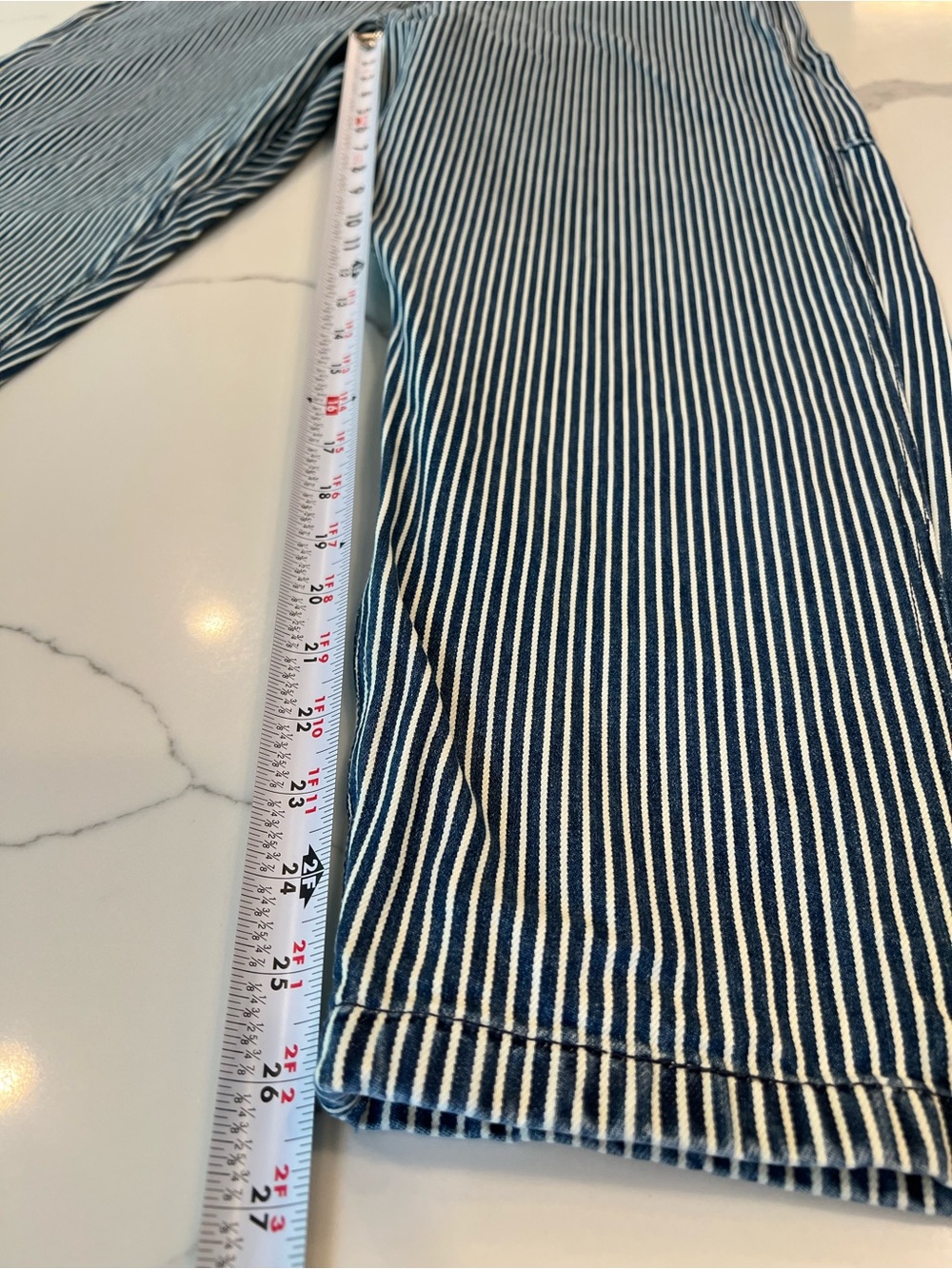Levi's Navy and White Striped Work Relaxed Jeans - Picture 3 of 12